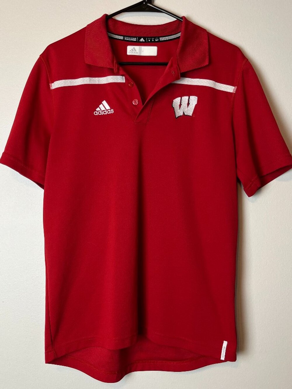 Adidas Wisconsin Badgers Men's Coaches ClimaLITE Polo